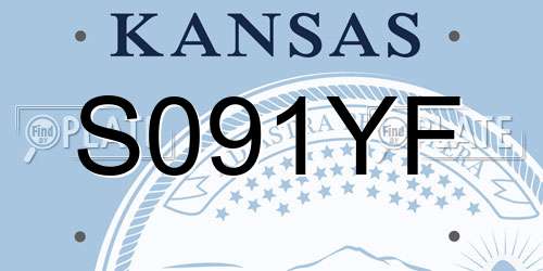 S091YF Kansas License Plate
