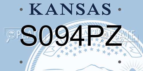 S094PZ Kansas License Plate