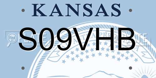 S09VHB Kansas License Plate