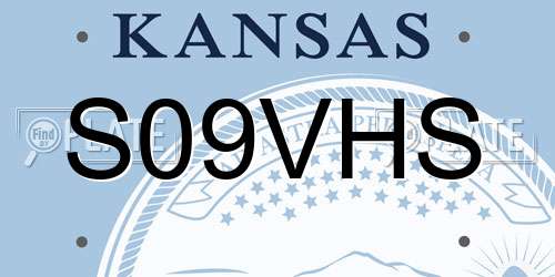 S09VHS Kansas License Plate