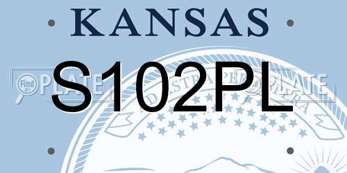 S102PL Kansas License Plate