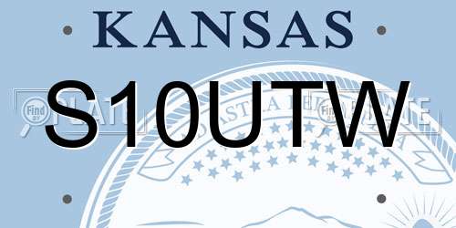 S10UTW Kansas License Plate