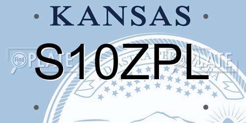 S10ZPL Kansas License Plate