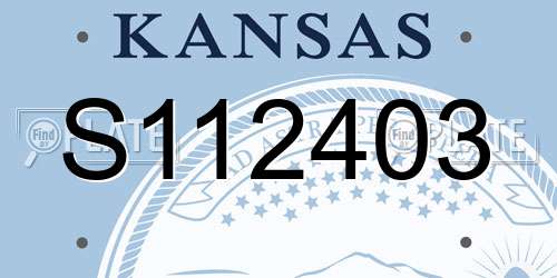 S112403 Kansas License Plate