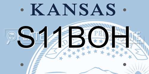 S11BOH Kansas License Plate