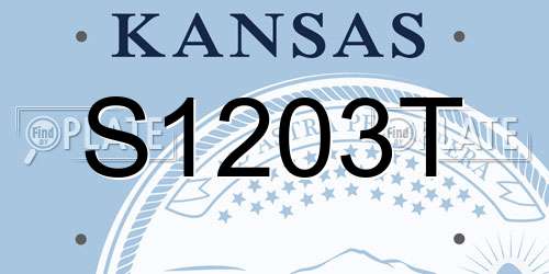 S1203T Kansas License Plate