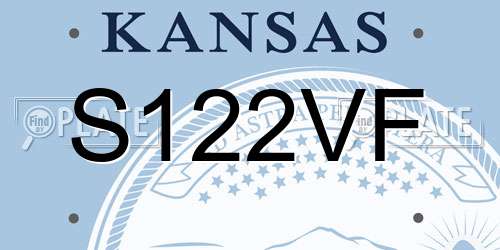 S122VF Kansas License Plate