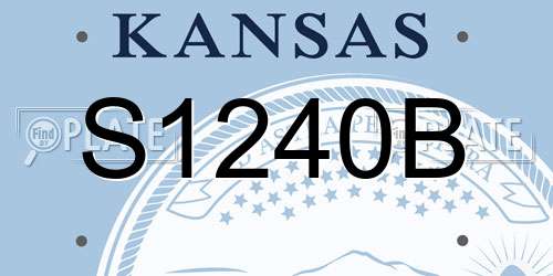 S1240B Kansas License Plate