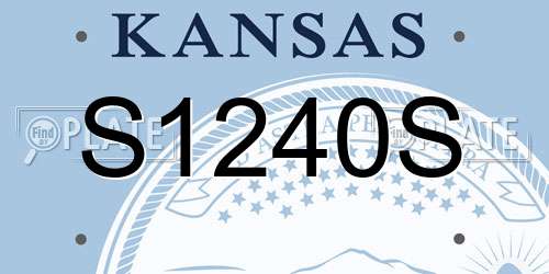 S1240S Kansas License Plate