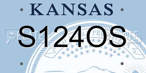 S124OS Kansas License Plate