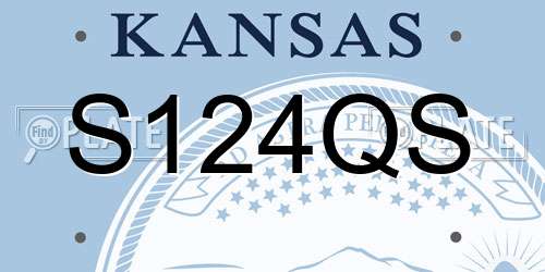S124QS Kansas License Plate