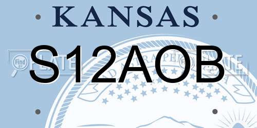 S12AOB Kansas License Plate