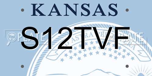 S12TVF Kansas License Plate