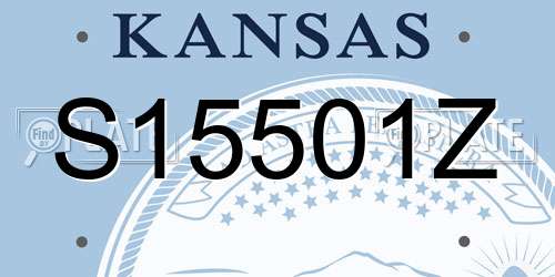 S15501Z Kansas License Plate