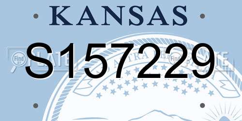 S157229 Kansas License Plate