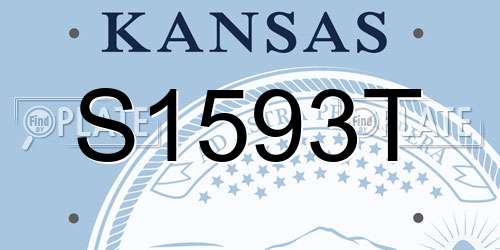 S1593T Kansas License Plate