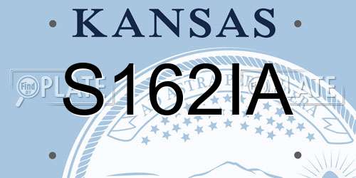 S162IA Kansas License Plate