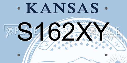 S162XY Kansas License Plate