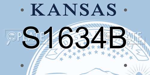 S1634B Kansas License Plate