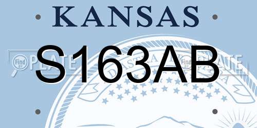 S163AB Kansas License Plate