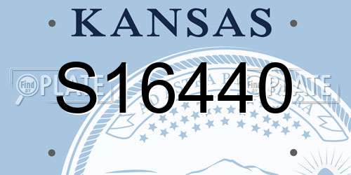 S16440 Kansas License Plate