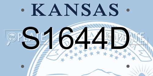 S1644D Kansas License Plate