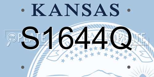 S1644Q Kansas License Plate