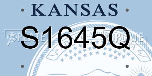 S1645Q Kansas License Plate