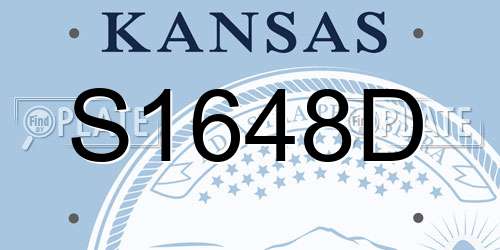 S1648D Kansas License Plate