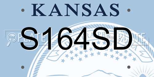 S164SD Kansas License Plate