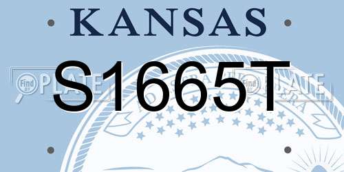 S1665T Kansas License Plate