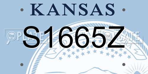 S1665Z Kansas License Plate
