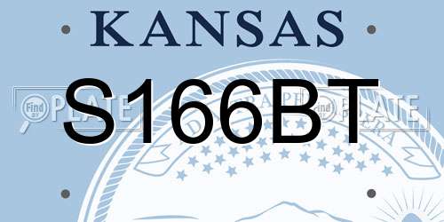 S166BT Kansas License Plate
