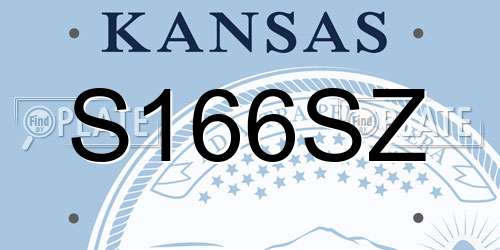 S166SZ Kansas License Plate