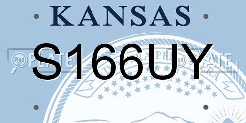 S166UY Kansas License Plate
