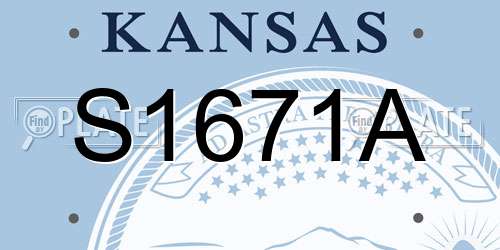 S1671A Kansas License Plate