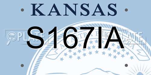S167IA Kansas License Plate