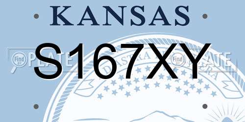 S167XY Kansas License Plate