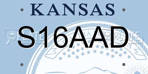S16AAD Kansas License Plate