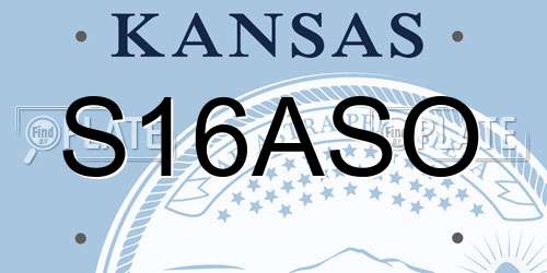 S16ASO Kansas License Plate