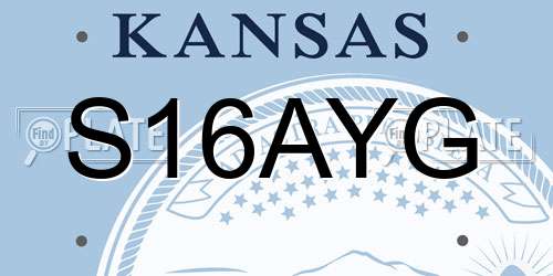 S16AYG Kansas License Plate