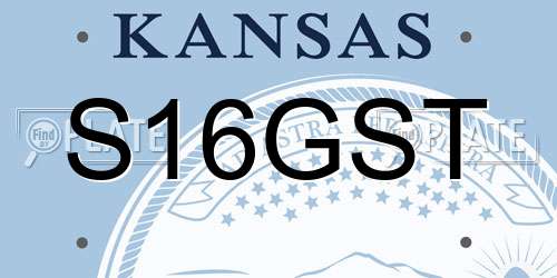 S16GST Kansas License Plate