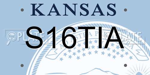 S16TIA Kansas License Plate