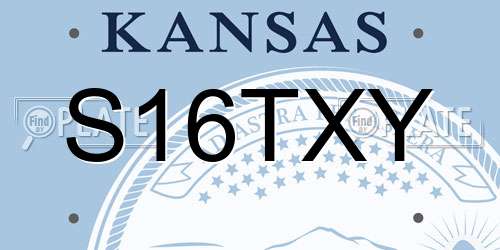 S16TXY Kansas License Plate