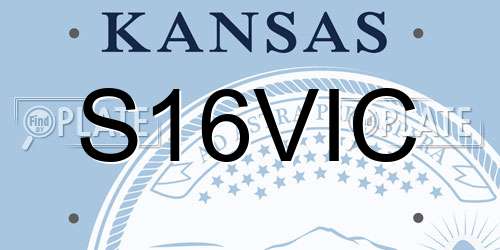 S16VIC Kansas License Plate