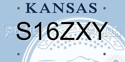 S16ZXY Kansas License Plate