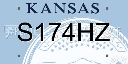 S174HZ Kansas License Plate