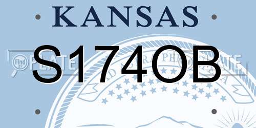 S174OB Kansas License Plate