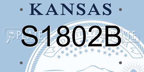 S1802B Kansas License Plate