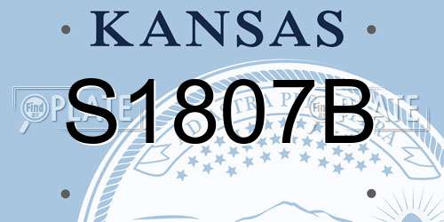 S1807B Kansas License Plate